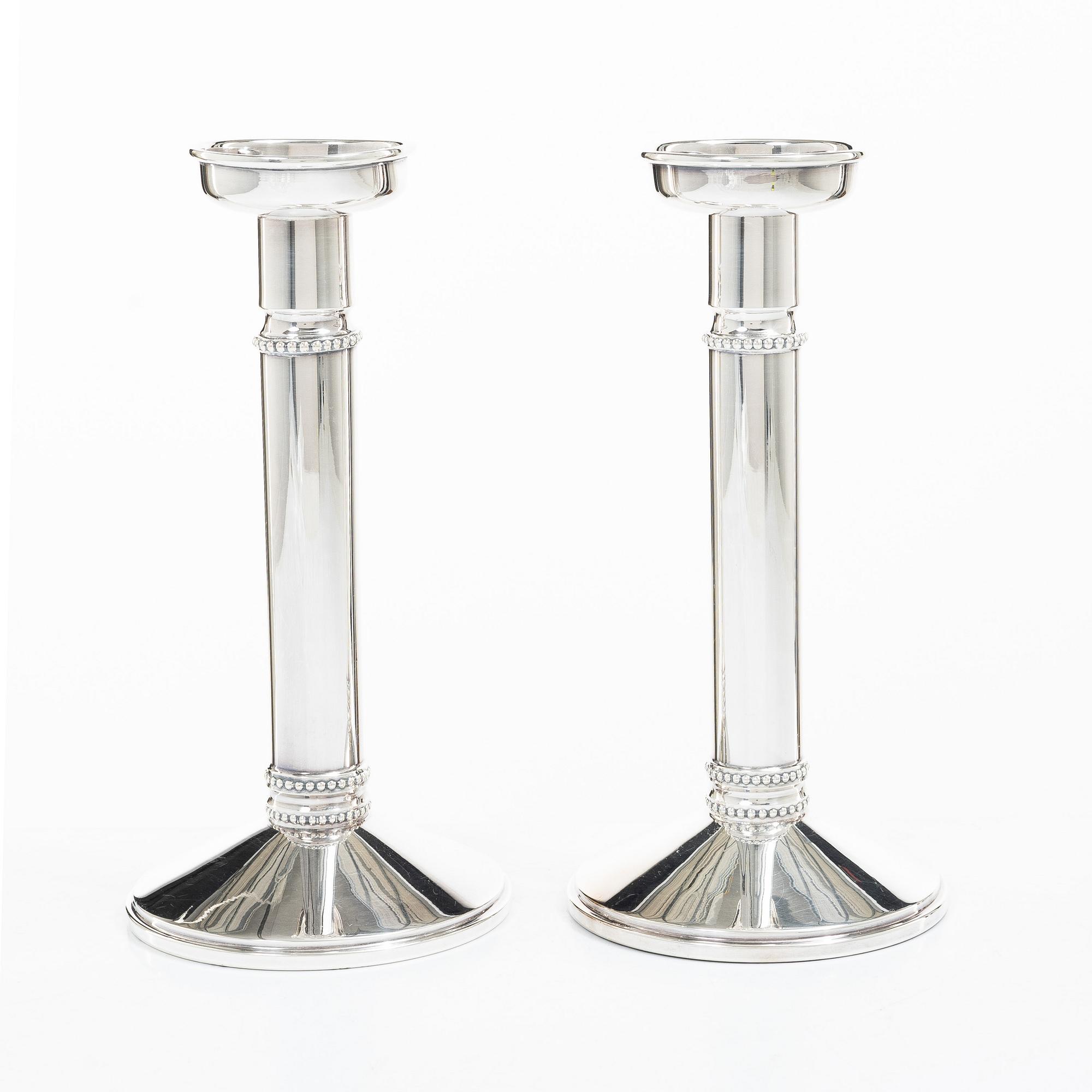 Vera Ferngren, A pair of silver candlesticks, company Guldsmedsaktiebolaget, Stockholm, Sweden 1967.