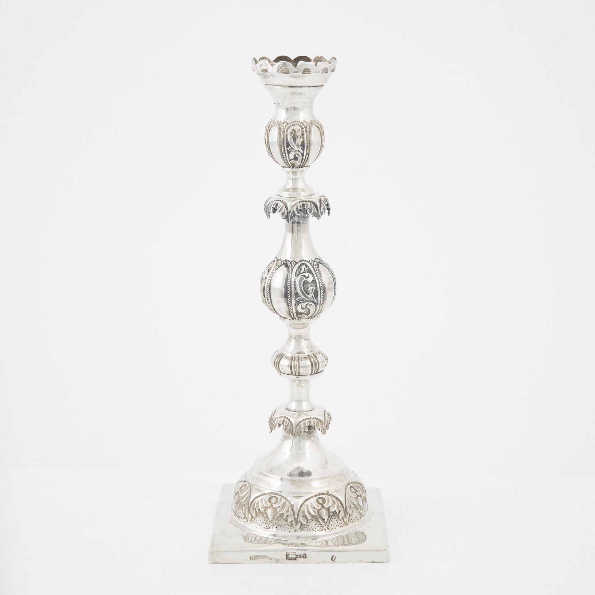 Ljusstake, silver, Warszawa 1880.