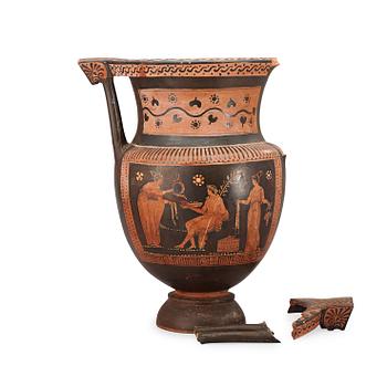 593. An red figure column krater vase circa 300 B.C.