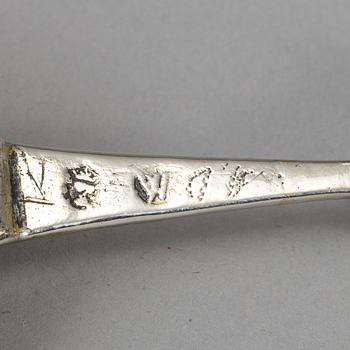 A Swedish early 18th century silver spoon, mark of Wolter Siewers, Norrköping (1693-1722).