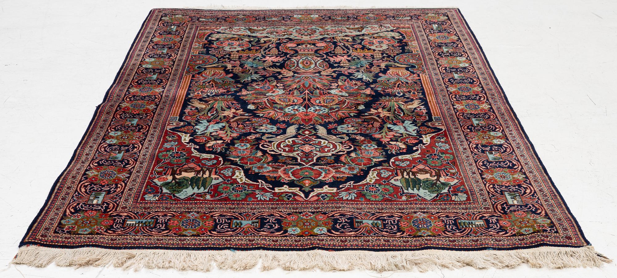 Keshan rug, approx. 130 x 200 cm.