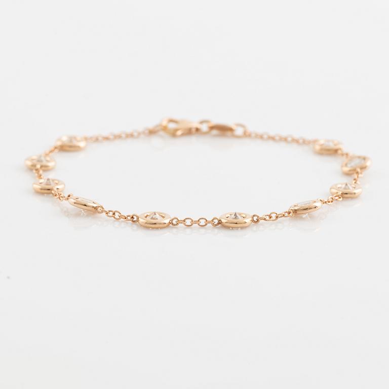 Brilliant cut diamond bracelet.