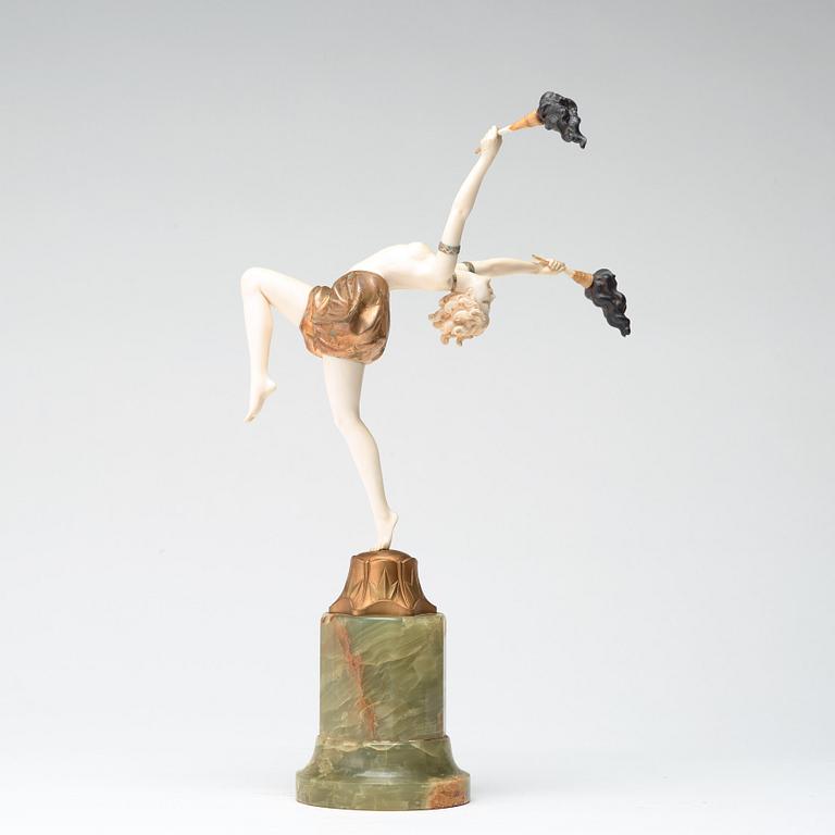 Ferdinand Preiss, A Ferdinand Preiss Art Déco sculpture 'The Torch Dancer', France ca 1925.