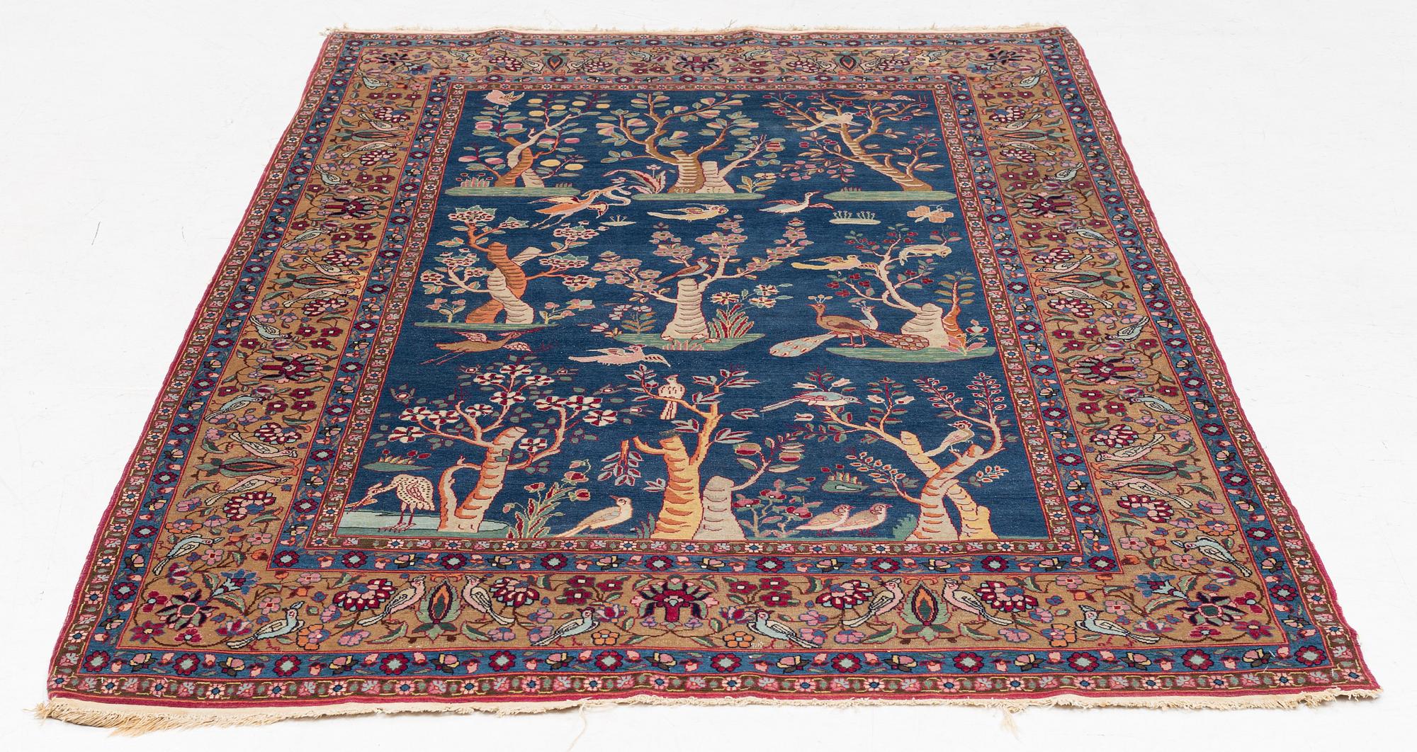Rug, likely Tehran, approximately 227 x 133 cm.