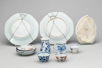 PARTI PORSLIN, 9 delar, bland annat Kina, Qianlong (1736-1795).