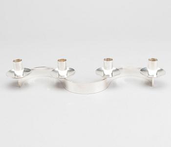 LJUSSTAKE, försilvrad metall  m"Slingan", Josef Frank för Firma Svenskt Tenn.