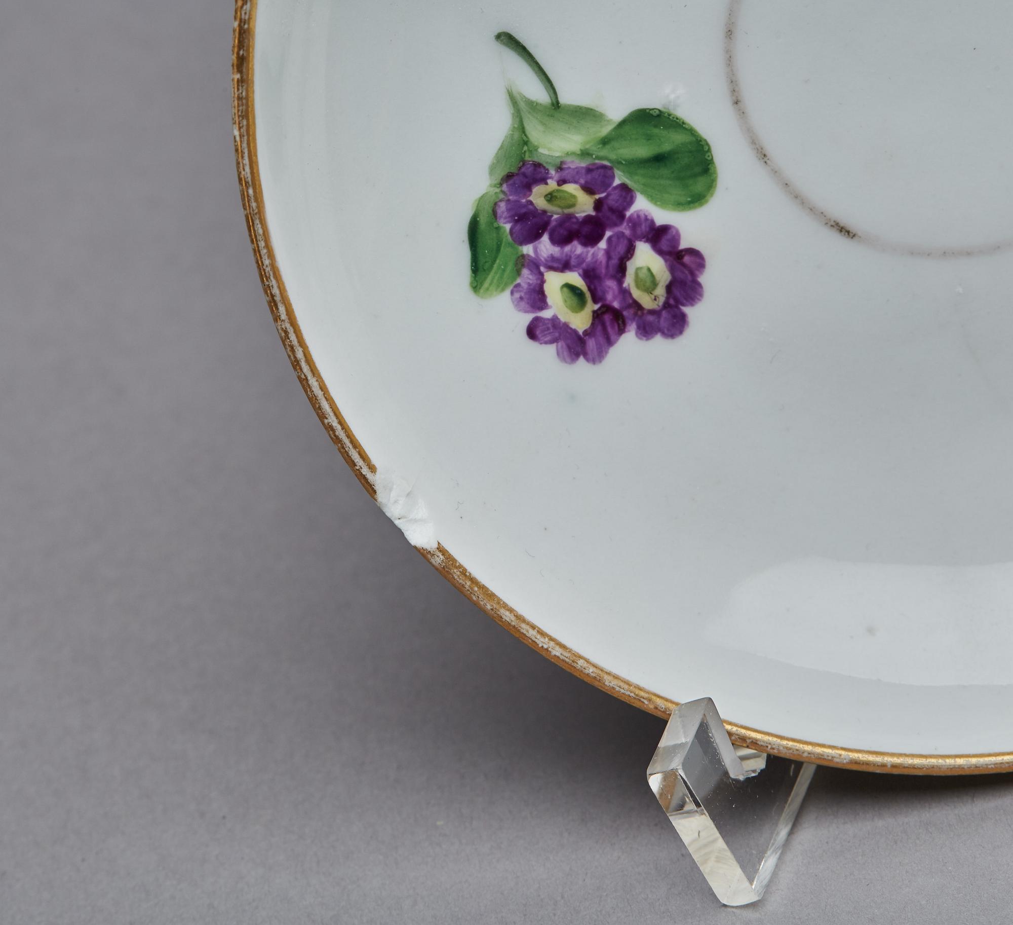 KOPPAR med FAT, 2 st, porslin, Royal Copenhagen, 1700-tal.