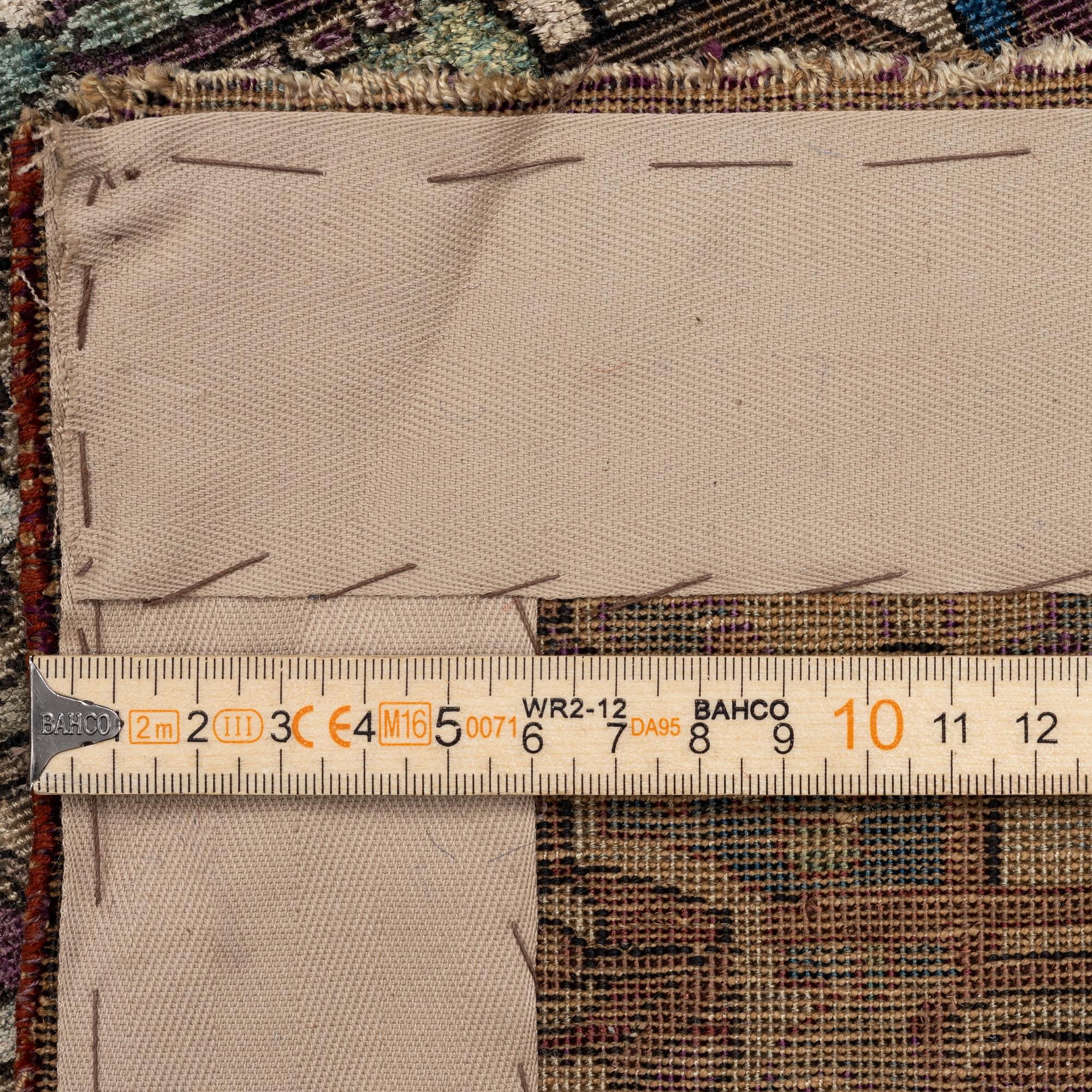 An antique Feraghan silk prayer rug, West Persia, c. 200 x 130 cm.