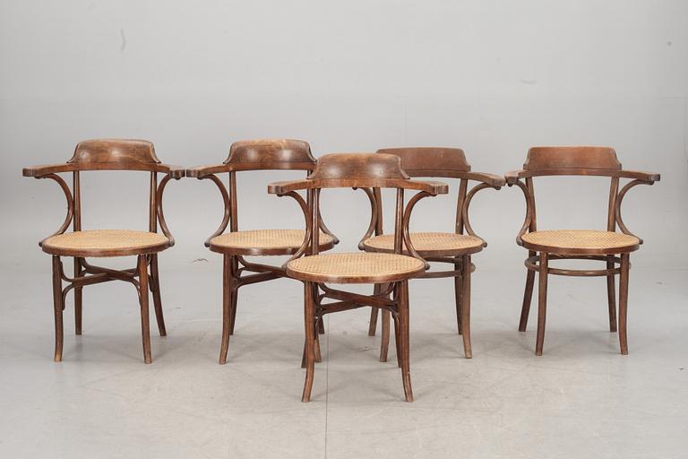KARMSTOLAR, 3+2. Thonet-typ. 1900-talets första hälft.
