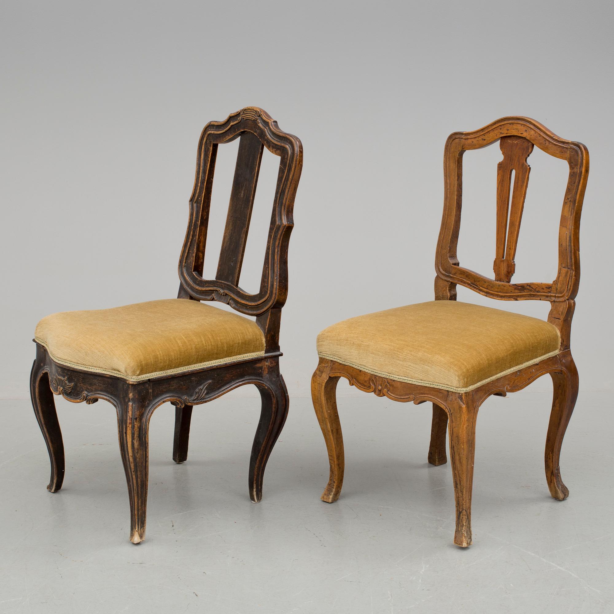 STOLAR, 2 stycken, 1700-tal.
