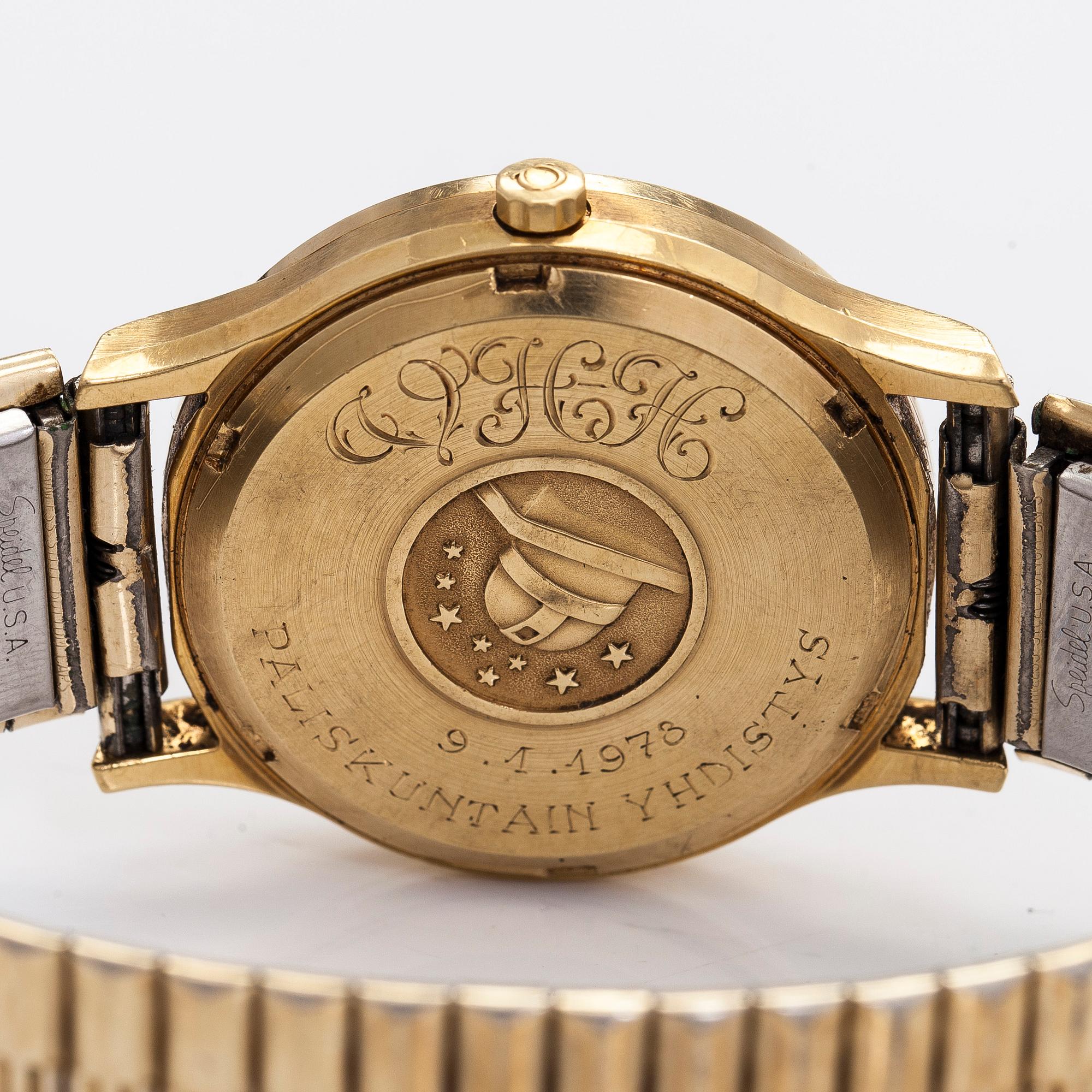 Omega, Constellation, Electronic ( f300Hz), armbandsur, 18K guld, stämgaffel,  plexiglas, ca 1970.