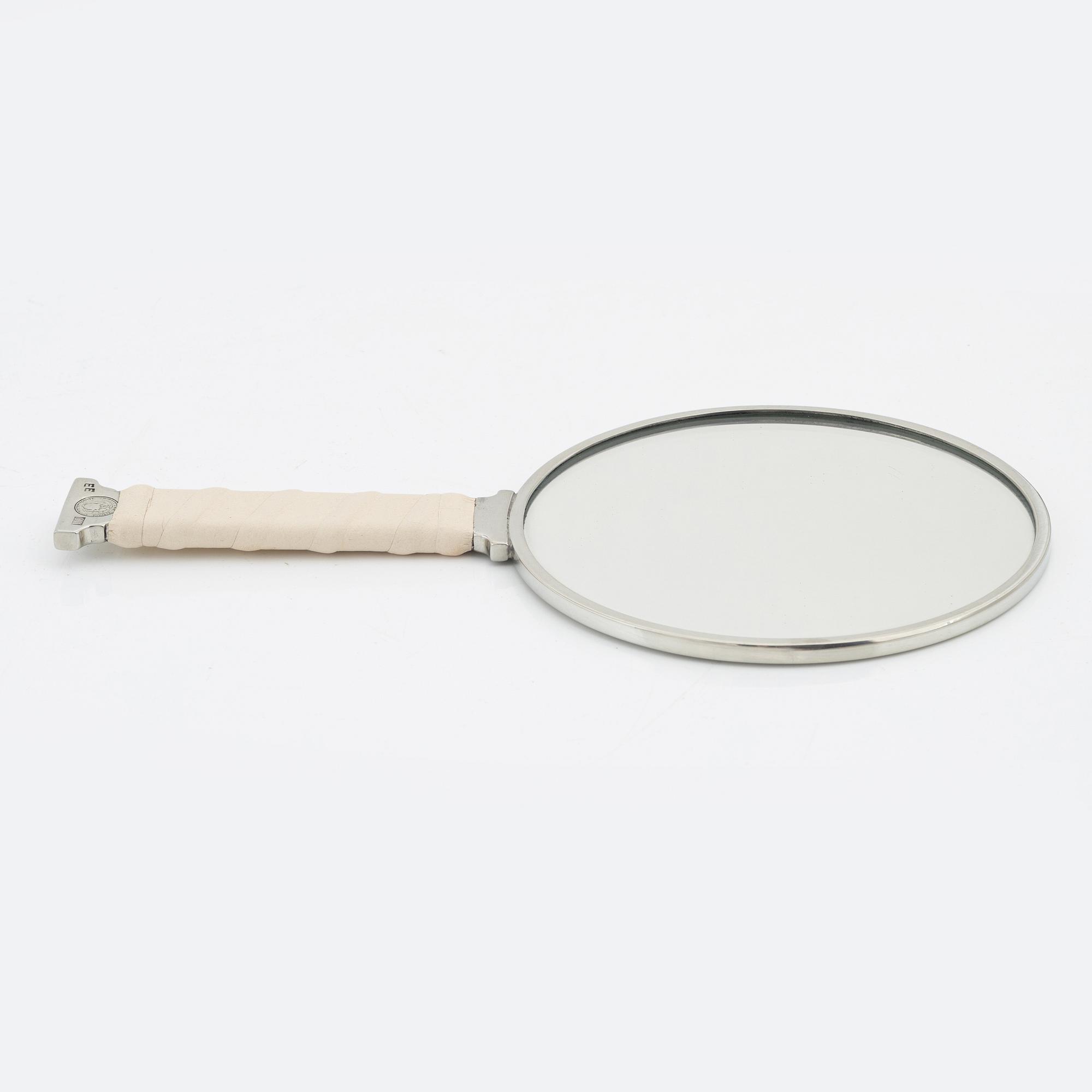 Eric Ericsson, a pewter and leather hand mirror 'Självbild Nr 3', 2012.