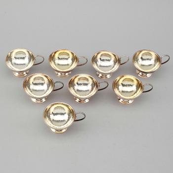 PUNSCHMUGGAR, 8 st, silver, CESON, 1974. Vikt ca 253 g.