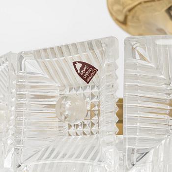 Carl Fagerlund, a glass and brass ceiling light, Orrefors.