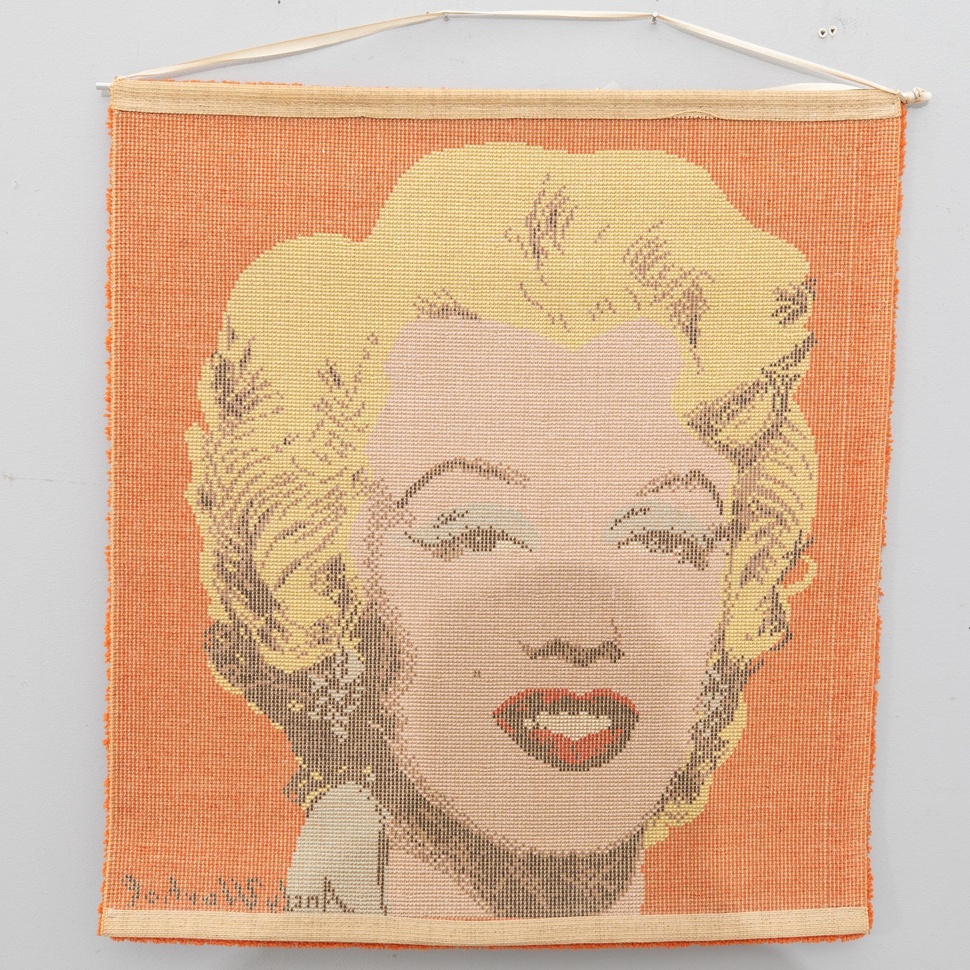 Andy Warhol, efter matta "Shot red Marilyn - 1964" tuftad Ege Danmark.