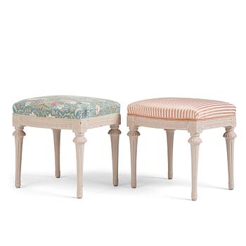 72. A pair of Gustavian stools, second part of the 18th century.