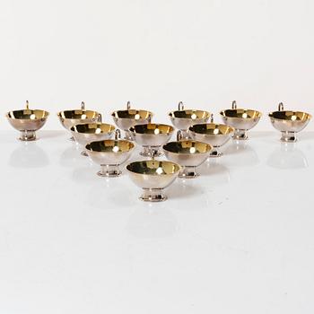 Guldsmedsaktiebolaget (GAB), A set of twelve silver punch mugs, Stockholm 1967-1968.