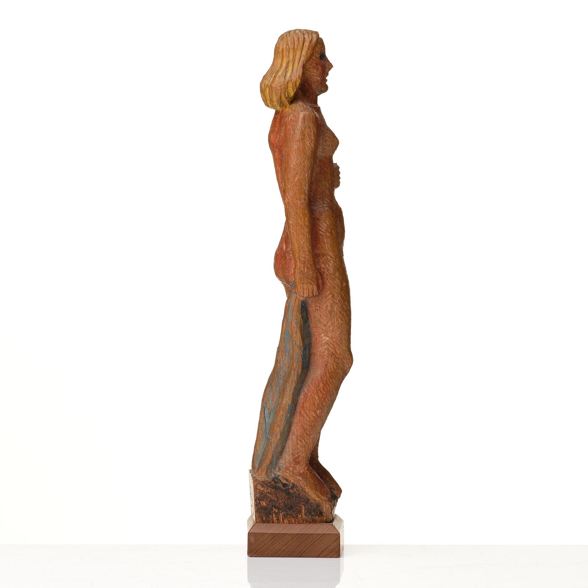 Bror Hjorth, sculpture, painted wood, signed.