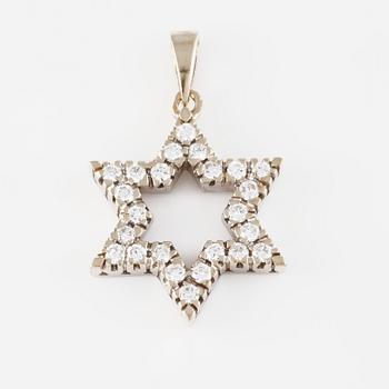 HÄNGE, 18K vitguld med briljantslipade diamanter. Vikt 3,3 gram.