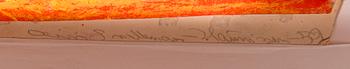Airi Snellman-Hänninen, an original draft for a rug, mixed media, signed Airi Snellman- Hänninen -59 andstamp signature.