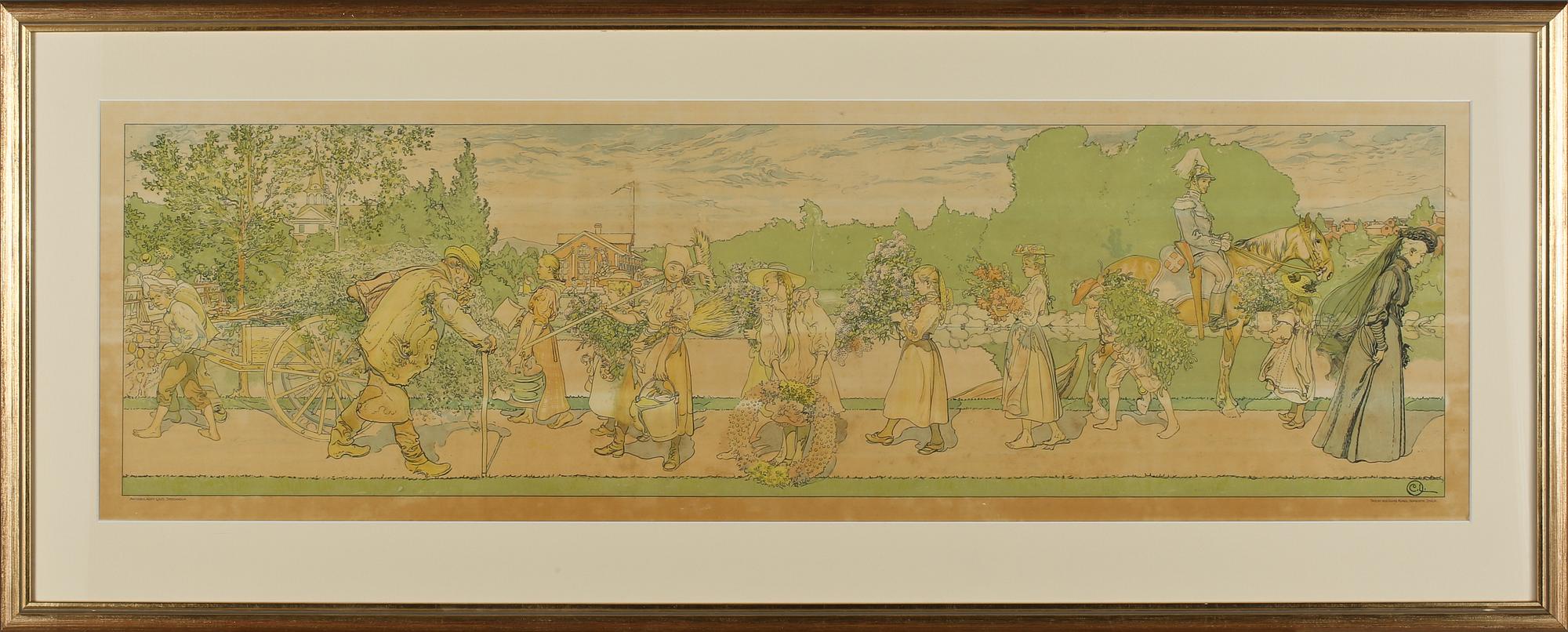 CARL LARSSON, färglitografi, omkring 1900.