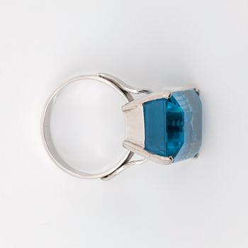 A circa 40.00 cts blue topaz ring.