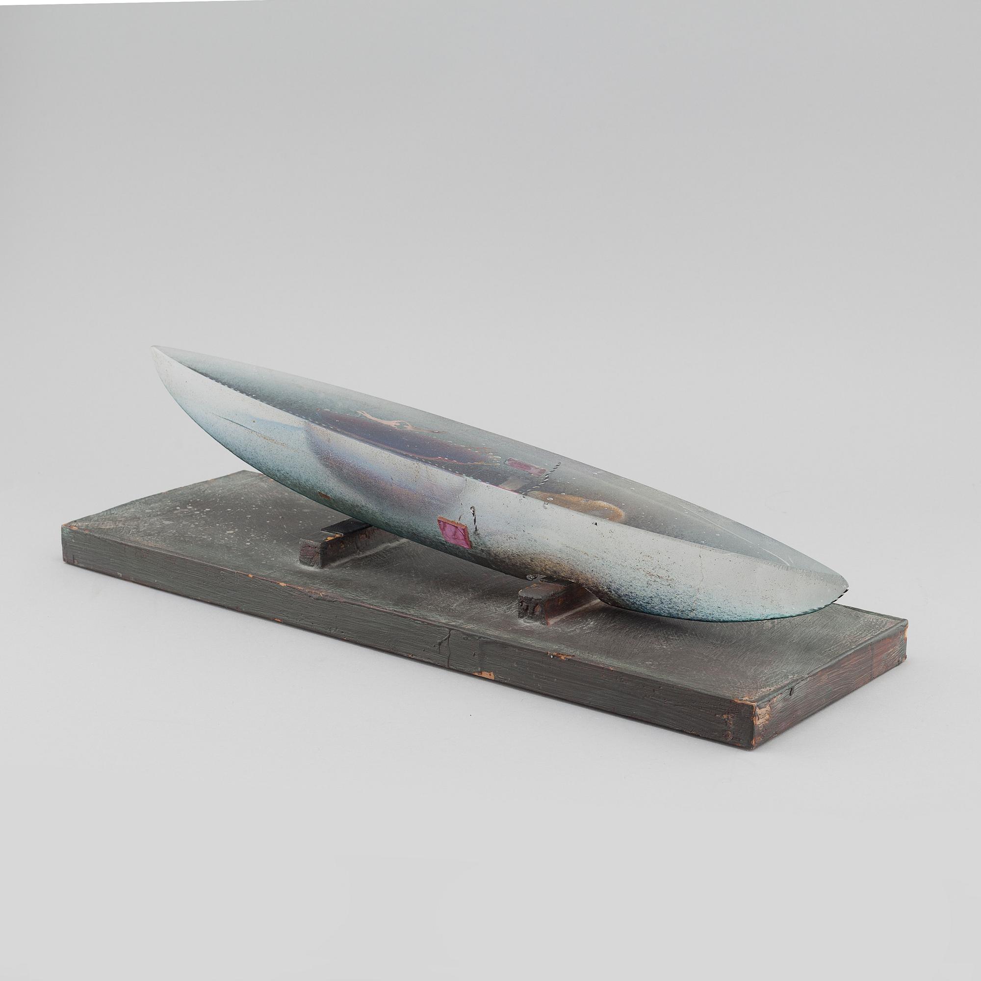 a glass object for Kosta Boda, unique, signed and numbered.