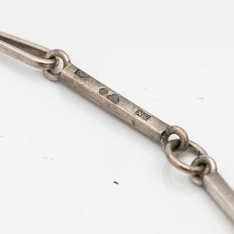 Wiwen Nilsson, Pendant, sterling silver with faceted rock crystal, Lund 1944.