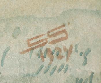 OKÄND KONSTNÄR, 2 st, gouache, monogramsignerad SS, daterad 1925.