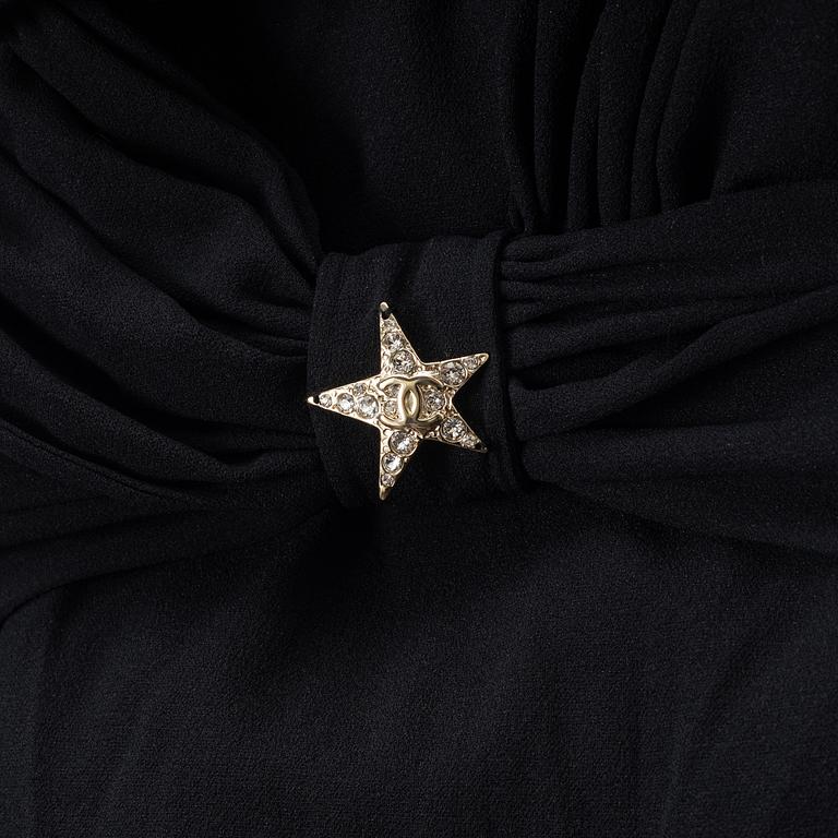 Chanel, A black silk top, size 34.