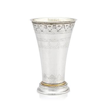 158. A Swedish parcel-gilt silver beaker, mark of Jonas Berg, Stockholm 1755.