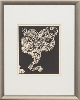 WASSILY KANDINSKY, woodcut. Signed in print. Société Internat. d'Art XXè siècle, Paris, 1974.