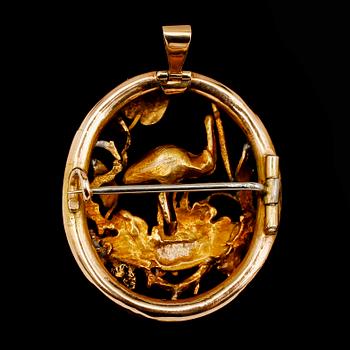 HÄNGE, 18 k guld, genombruten dekor. Vikt ca 7 g.