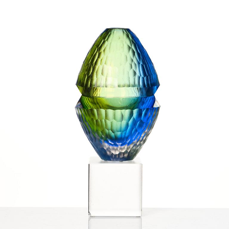 Erika Lagerbielke, a cut and polished glass sculpture 'Integritet' (Integrity) Orrefors Gallery, 1997, signed and numbered 5-15.