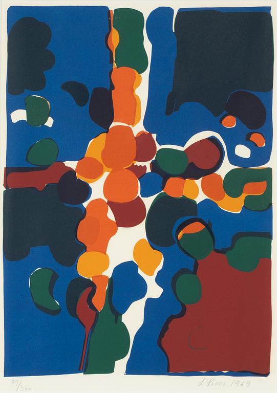 Leida Rives-Elfvén, a colour lithograph, signed and numbered 89/360.