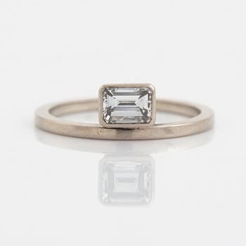 Emerald cut diamond ring.