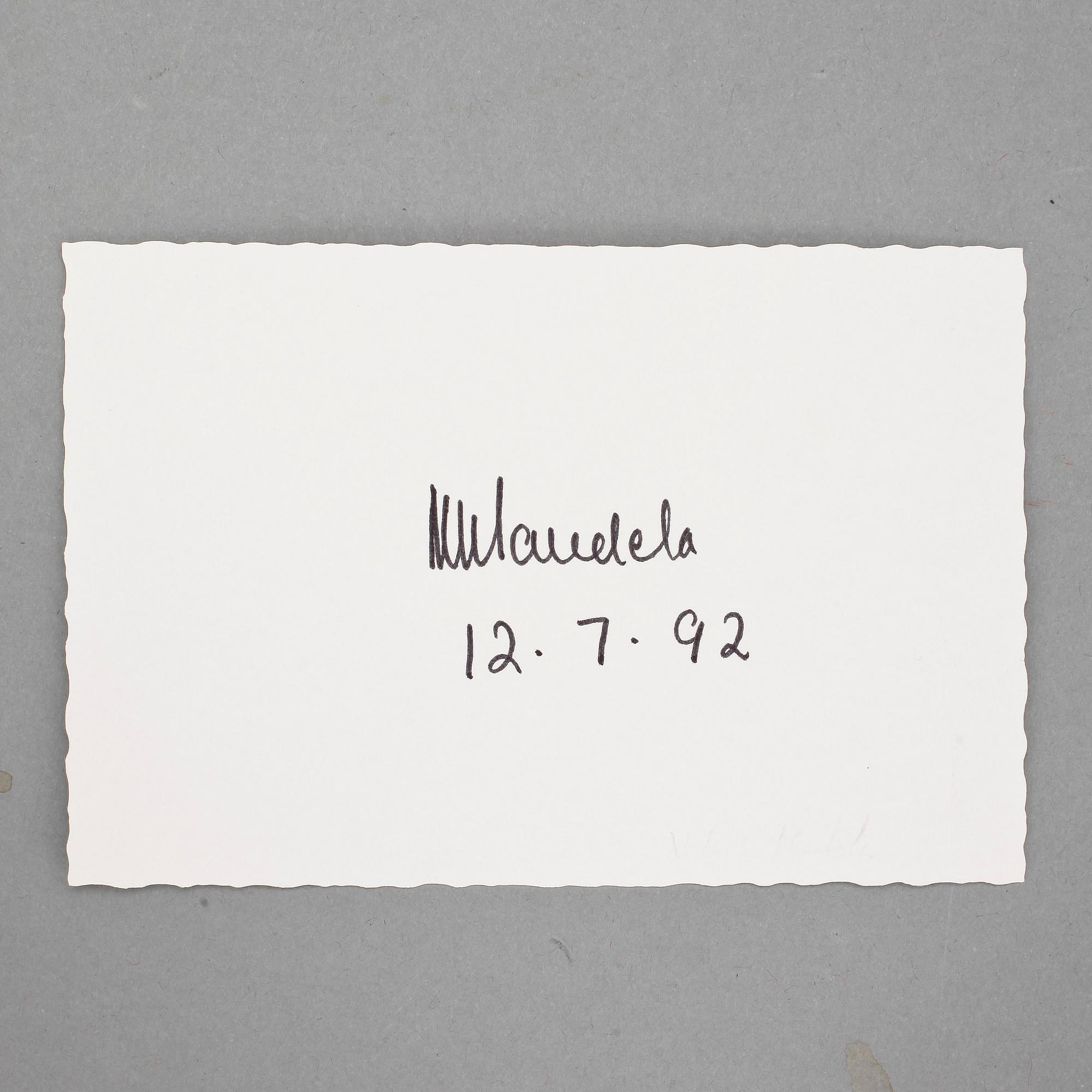 NELSON MANDELA f. 1918, egenhändig, dat 12.7.92.