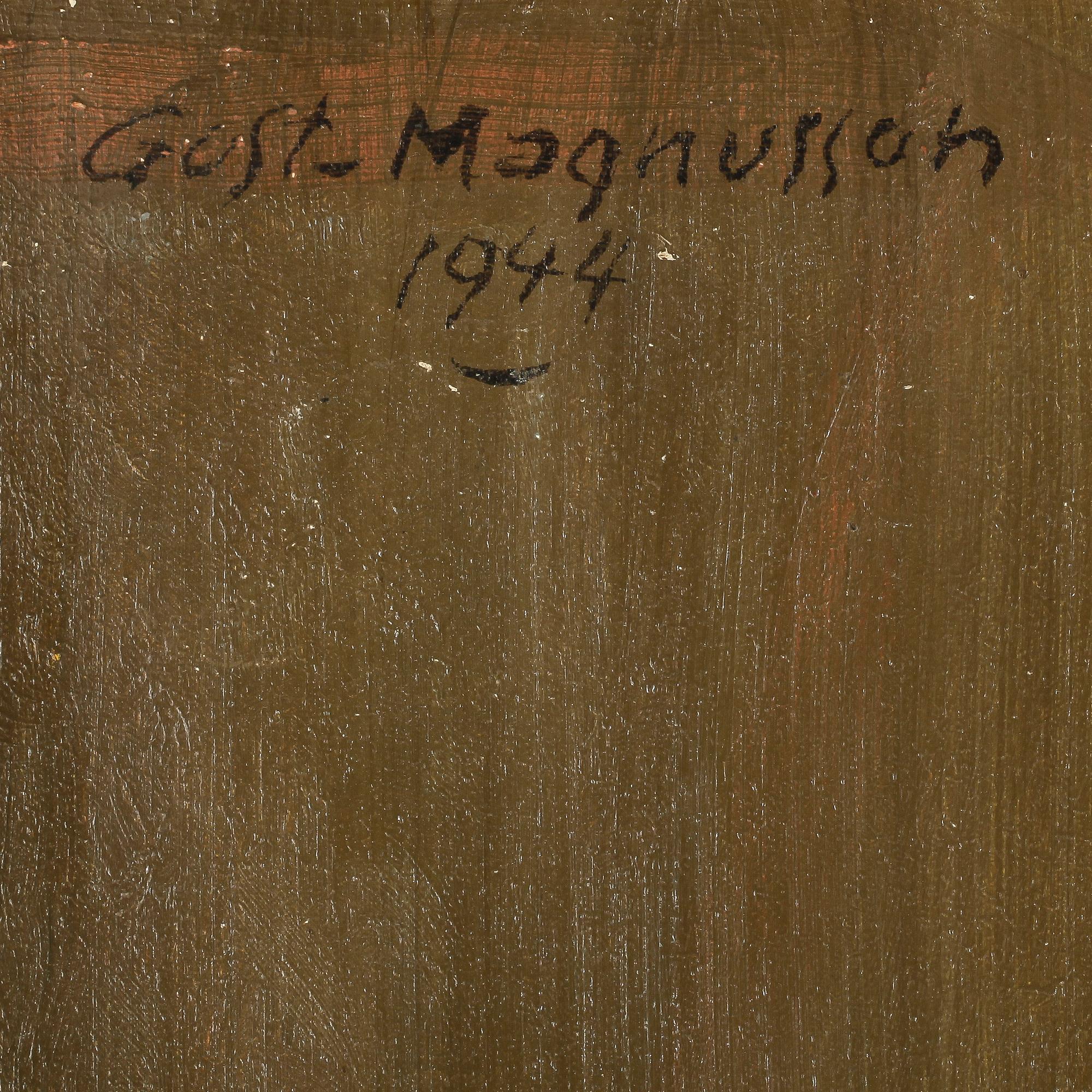 GUSTAF MAGNUSSON, olja på pannå, signerad och daterad 1944.
