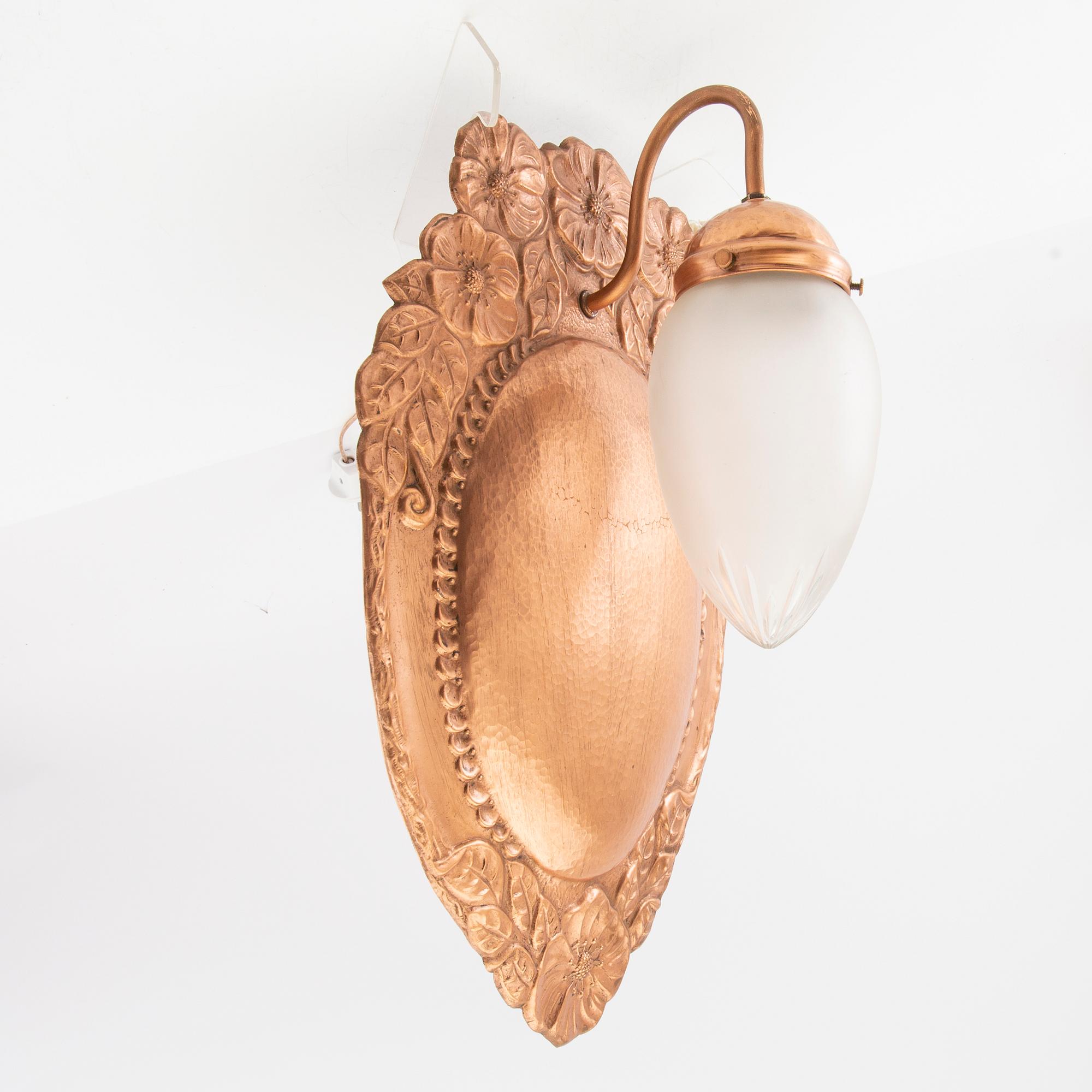 Vägglampa jugend tidigt 1900-tal.