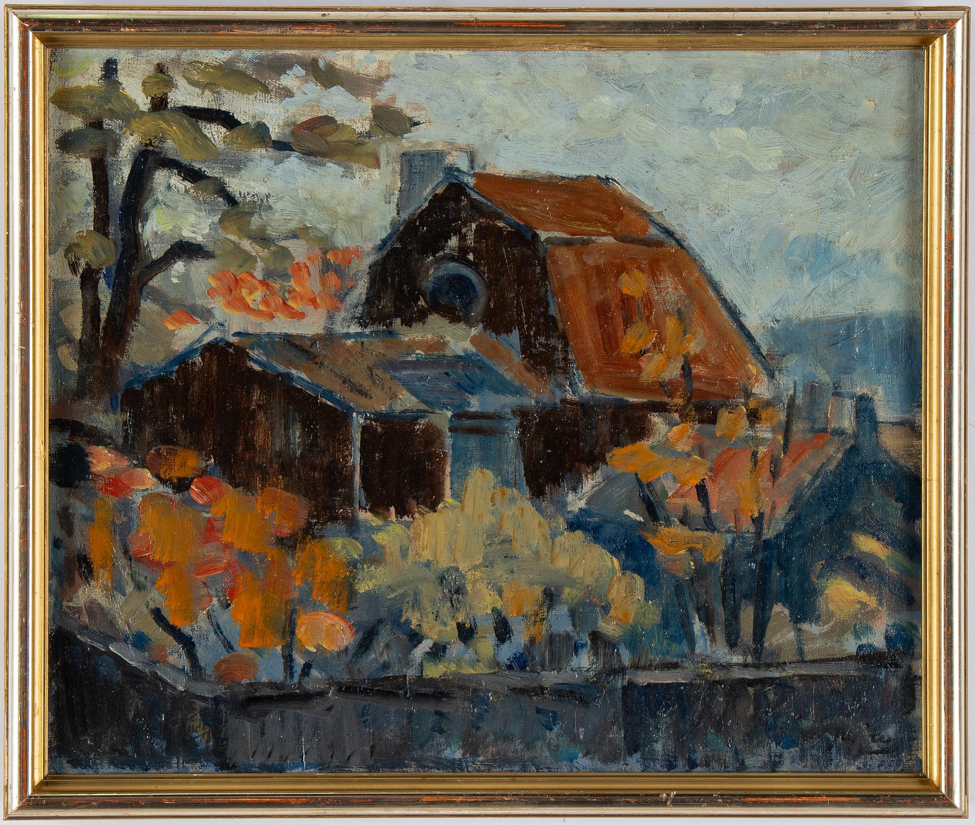 Okänd konstnär, olja på duk, "Carl Eldhs ateljehus, Bellevueparken".
