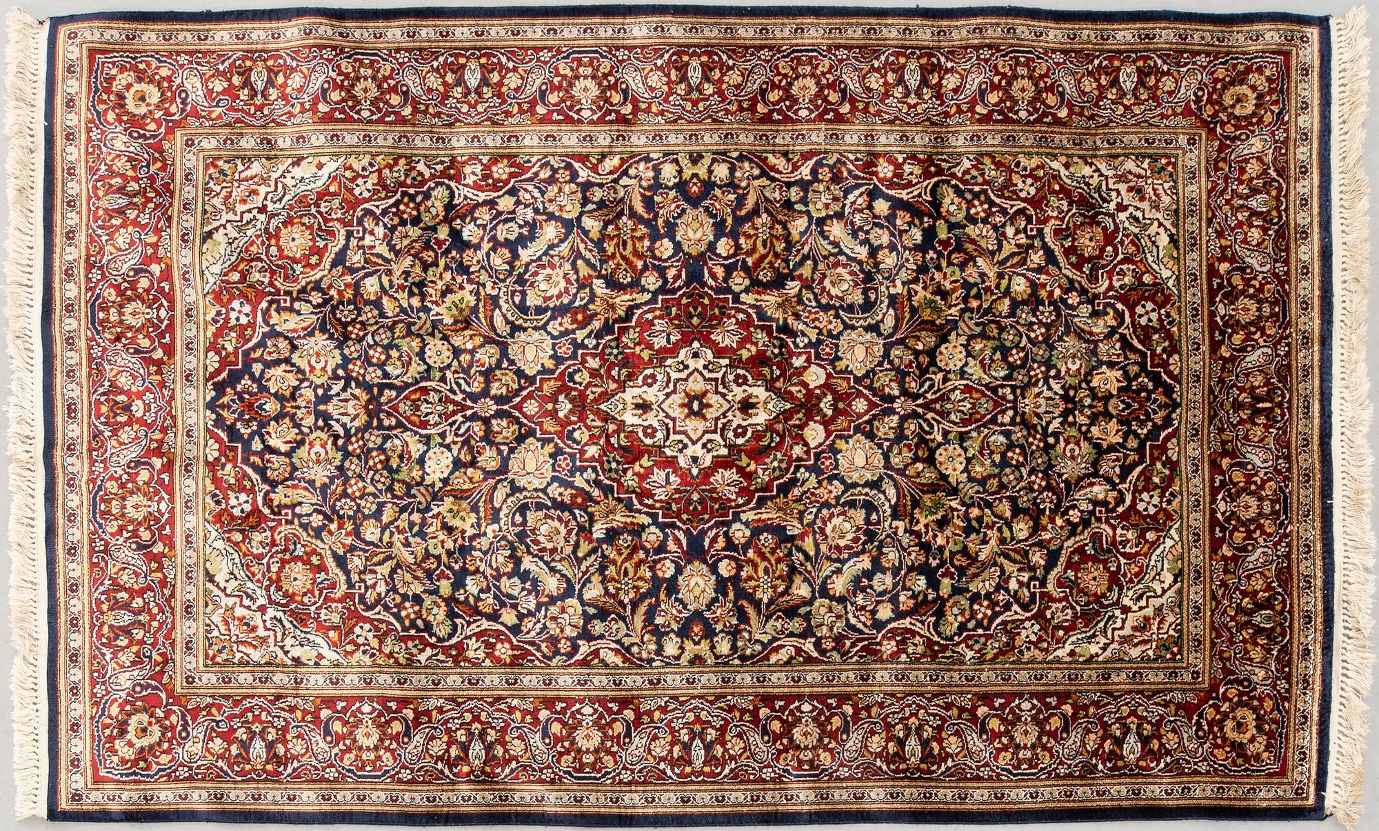 Oriental antique silk rug 189x113 cm.