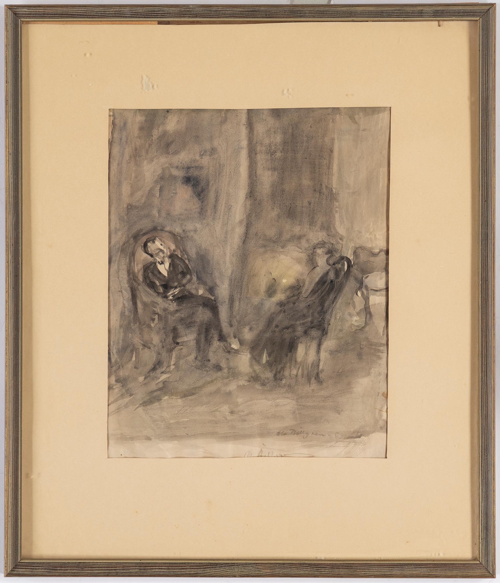 OLA BILLGREN, akvarell/lavering, signerad och daterad -53.