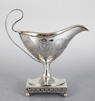 GRÄDDKANNA, silver, Lars Borin, Stockholm, otydligt stämplad 1797? Vikt 245 gram.
