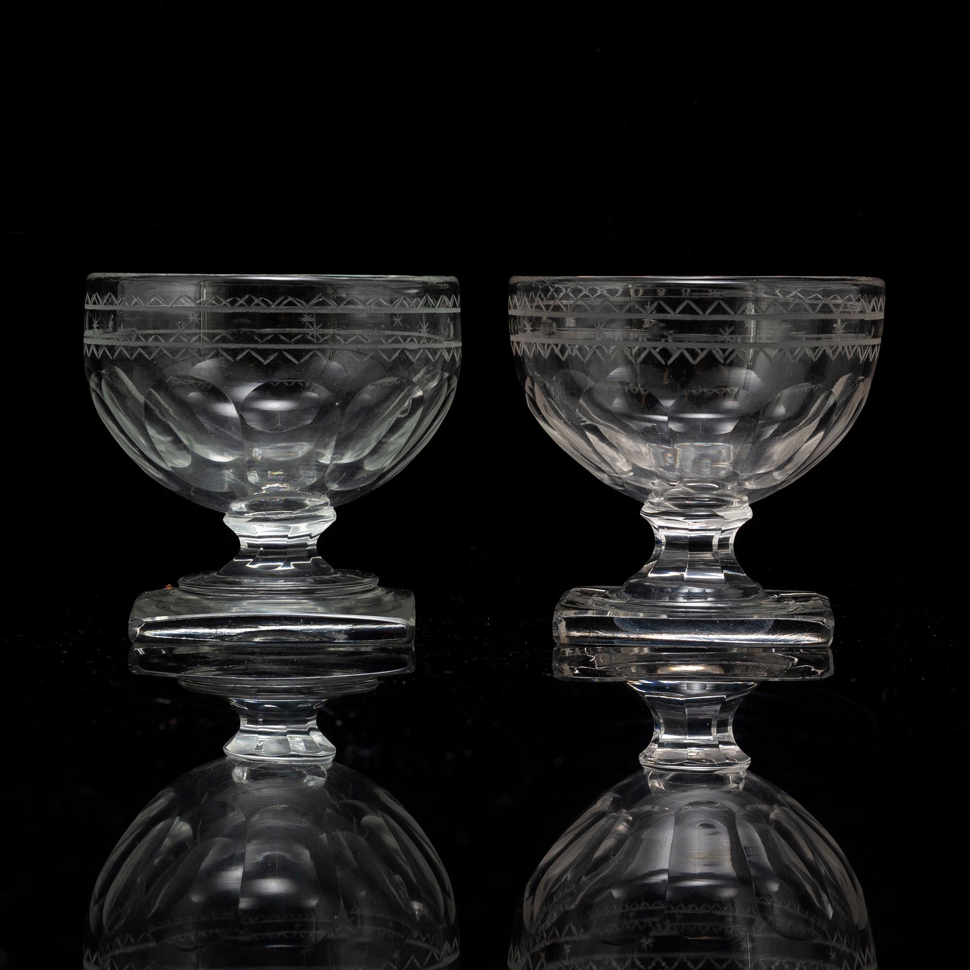 Starkvinsglas, 7 st, 1900-tal. Louis XVI-stil.