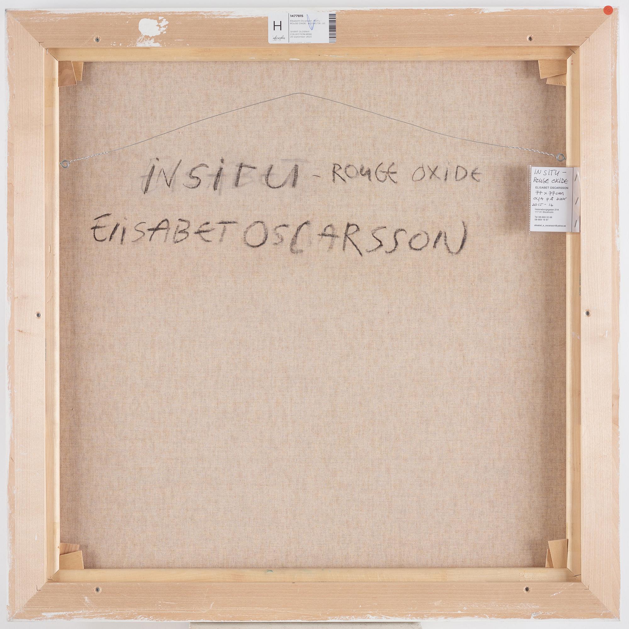 Elisabet Oscarsson, "Insitu Rouge Oxide".