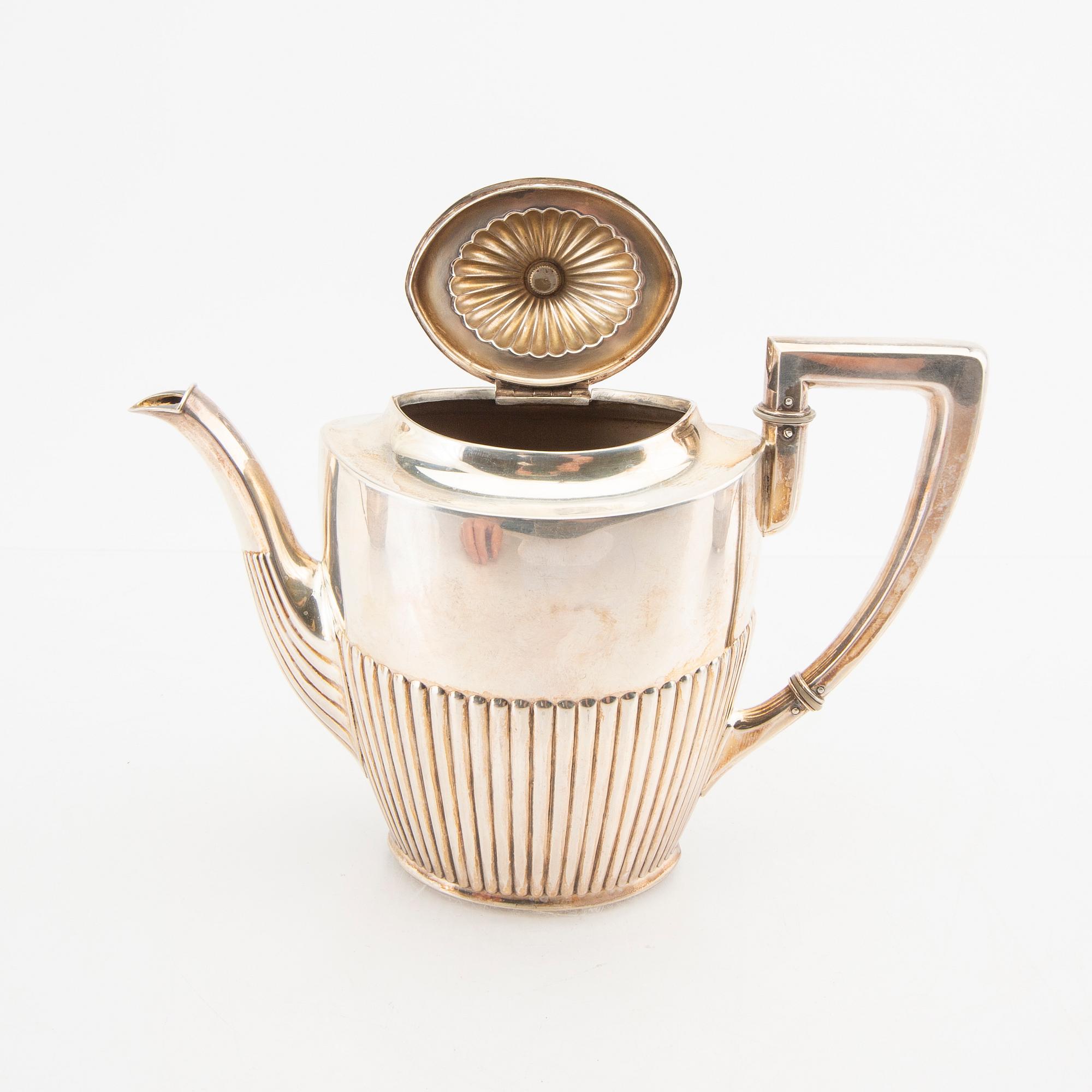 CA Sandberg kaffeservis 3 dlr silver Helsingborg  1923.
