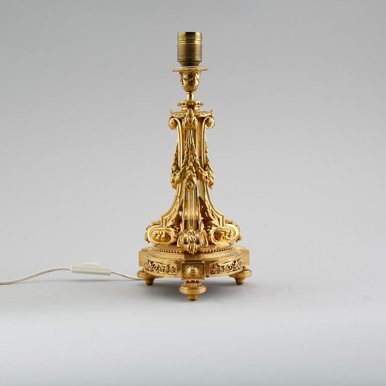 BORDSLAMPA, brons, gustaviansk stil, 1800-/1900-tal.