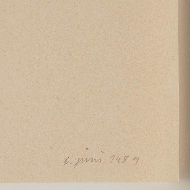 Olav Christopher Jenssen, mixed media on paper, signed and dated 6 juni 1989.