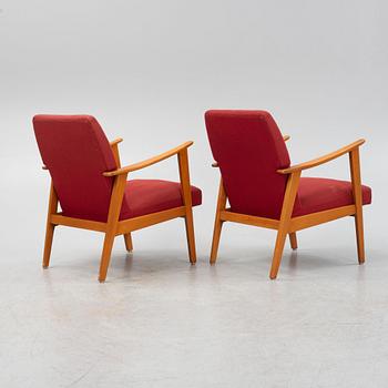 Chairs, a pair, Olof Persson's armchair industry. Jönköping, mid-20th century.