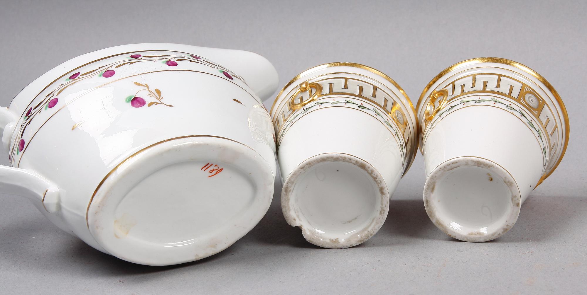 PARTI PORSLIN, 5 delar, bla Wedgwood. 1800/1900-tal.